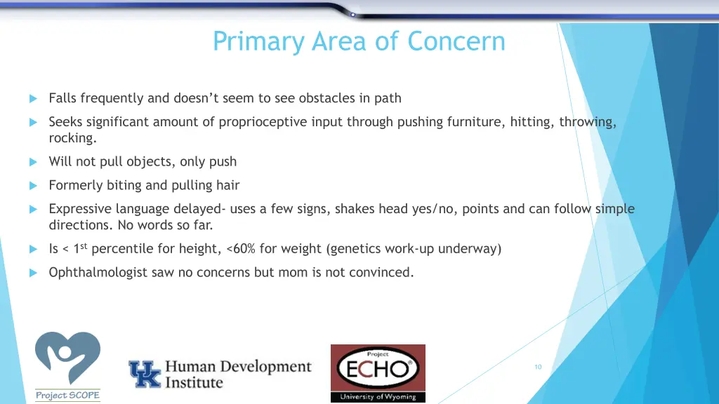 primary area of concern