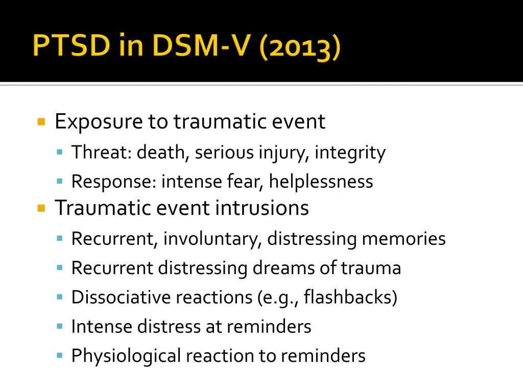 exposure to traumatic event threat death serious