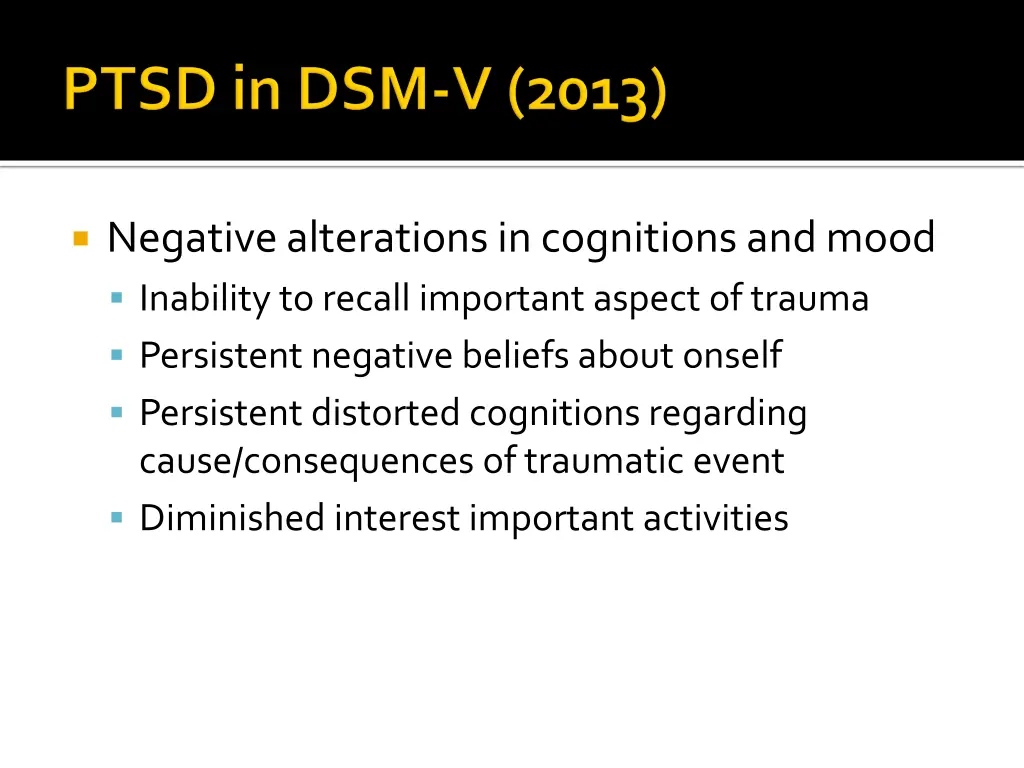 negative alterations in cognitions and mood