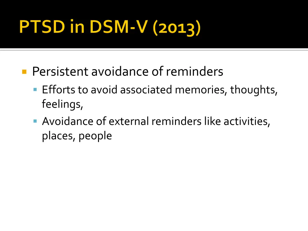 persistent avoidance of reminders efforts