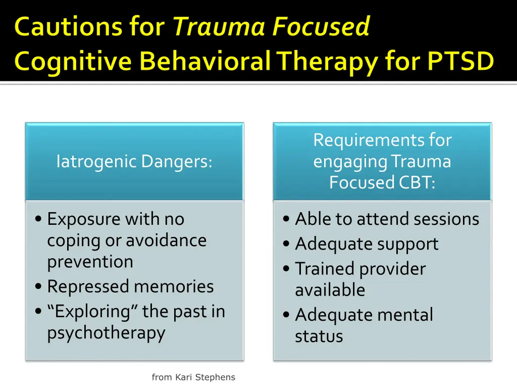 requirements for engaging trauma focused cbt