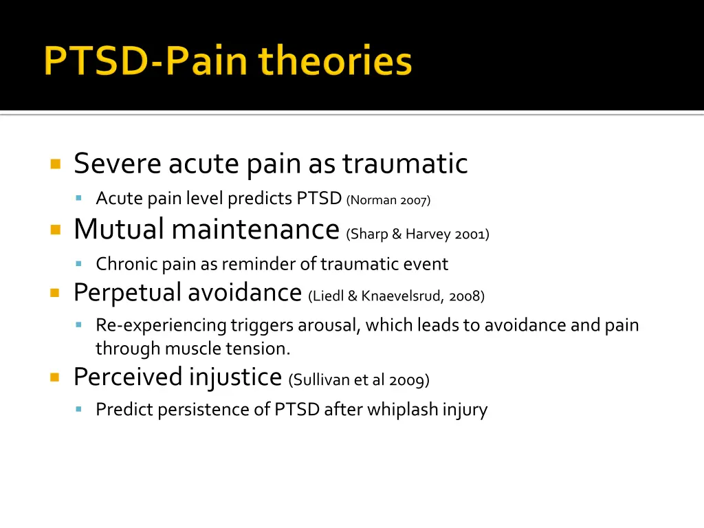 severe acute pain as traumatic acute pain level