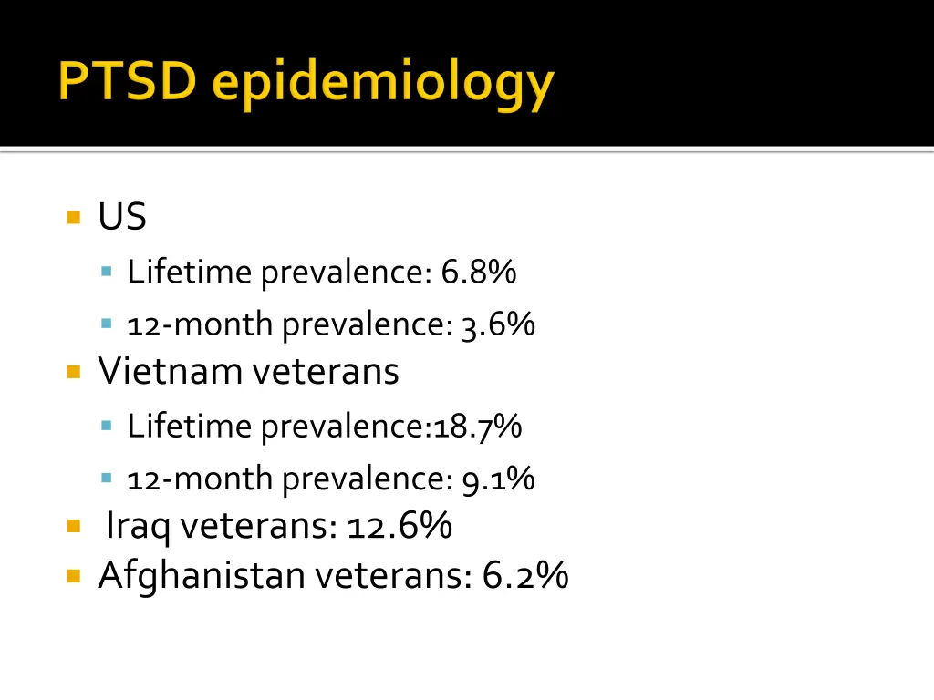 us lifetime prevalence 6 8 12 month prevalence