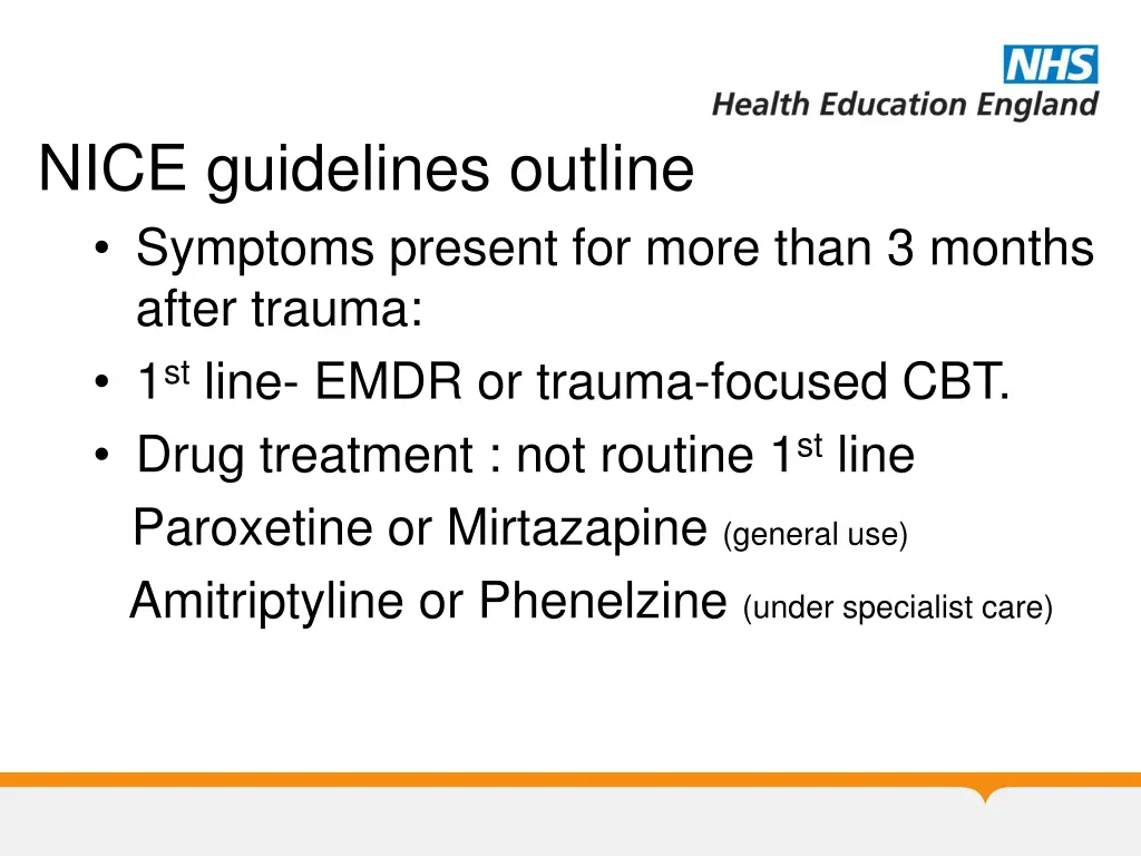 nice guidelines outline symptoms present for more