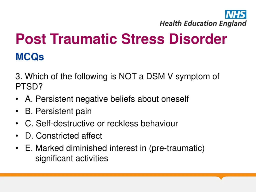 post traumatic stress disorder mcqs 3