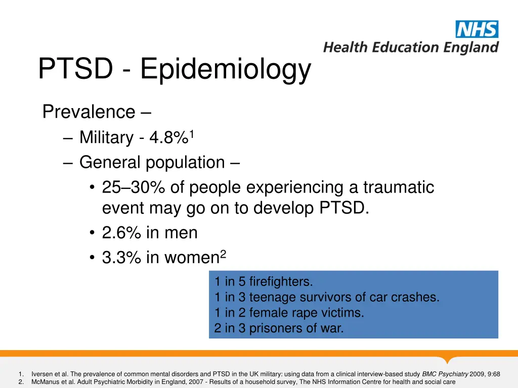ptsd epidemiology