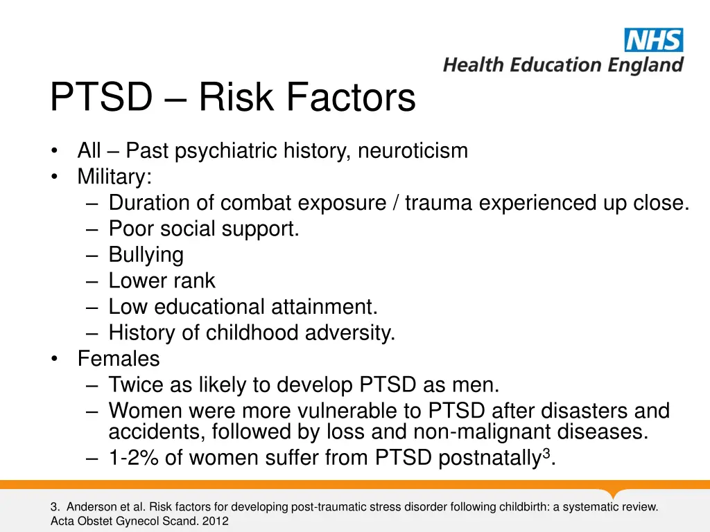 ptsd risk factors