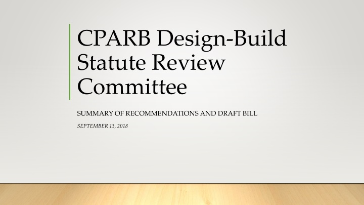 cparb design build statute review committee