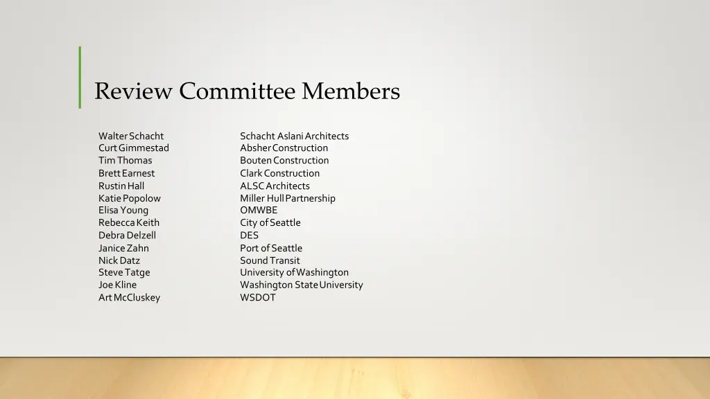 review committee members