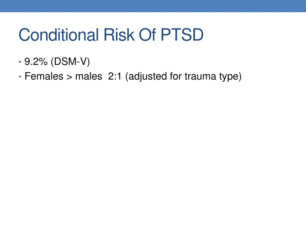 conditional risk of ptsd
