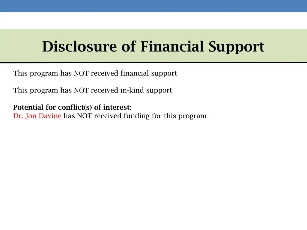 disclosure of financial support