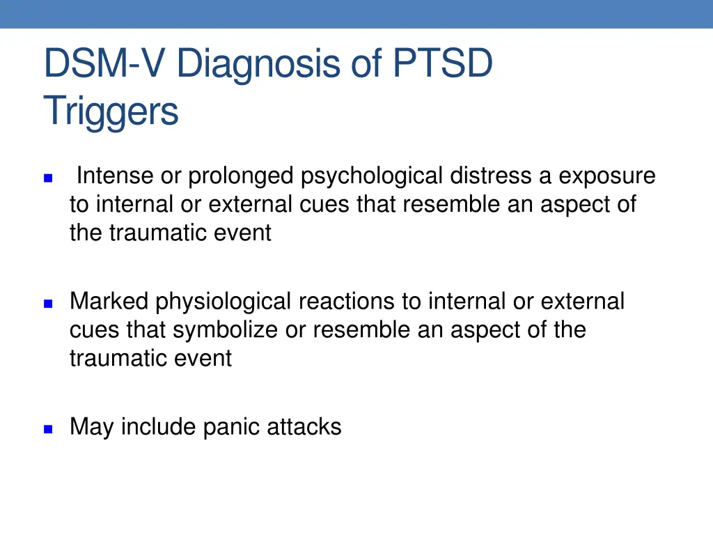 dsm v diagnosis of ptsd triggers
