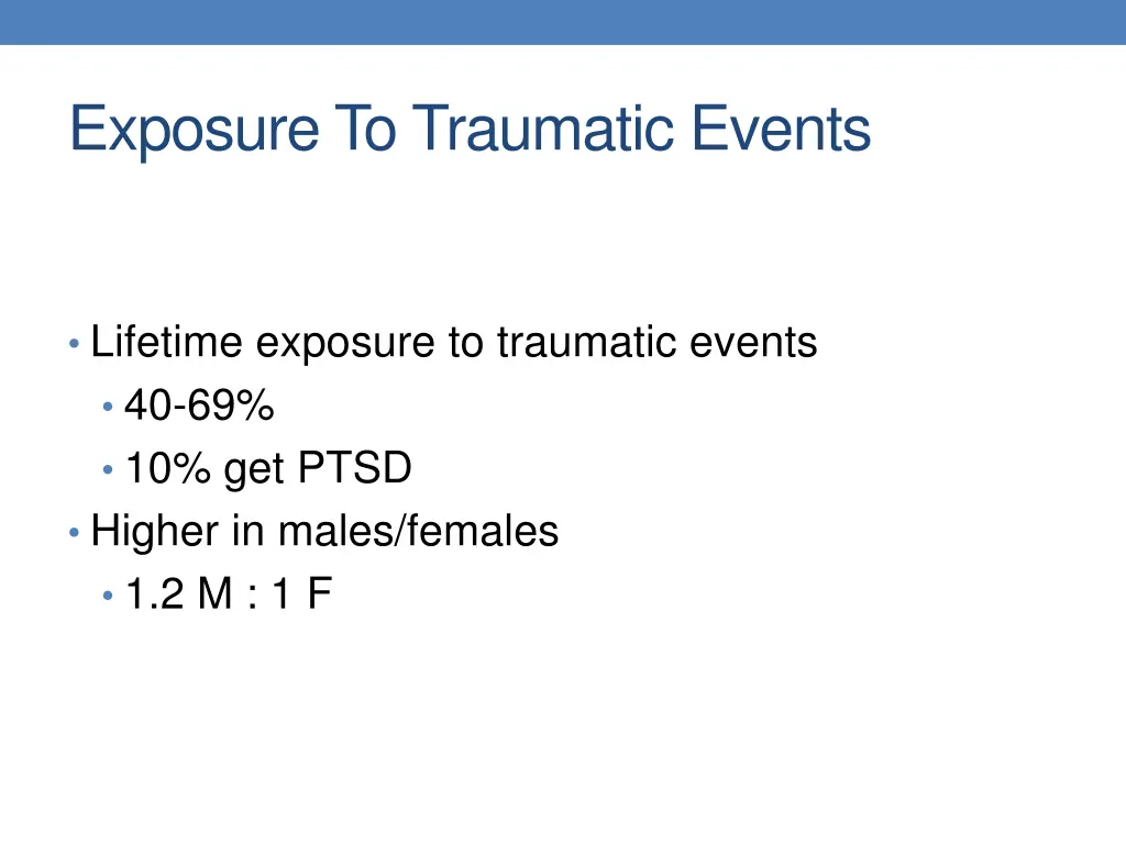 exposure to traumatic events
