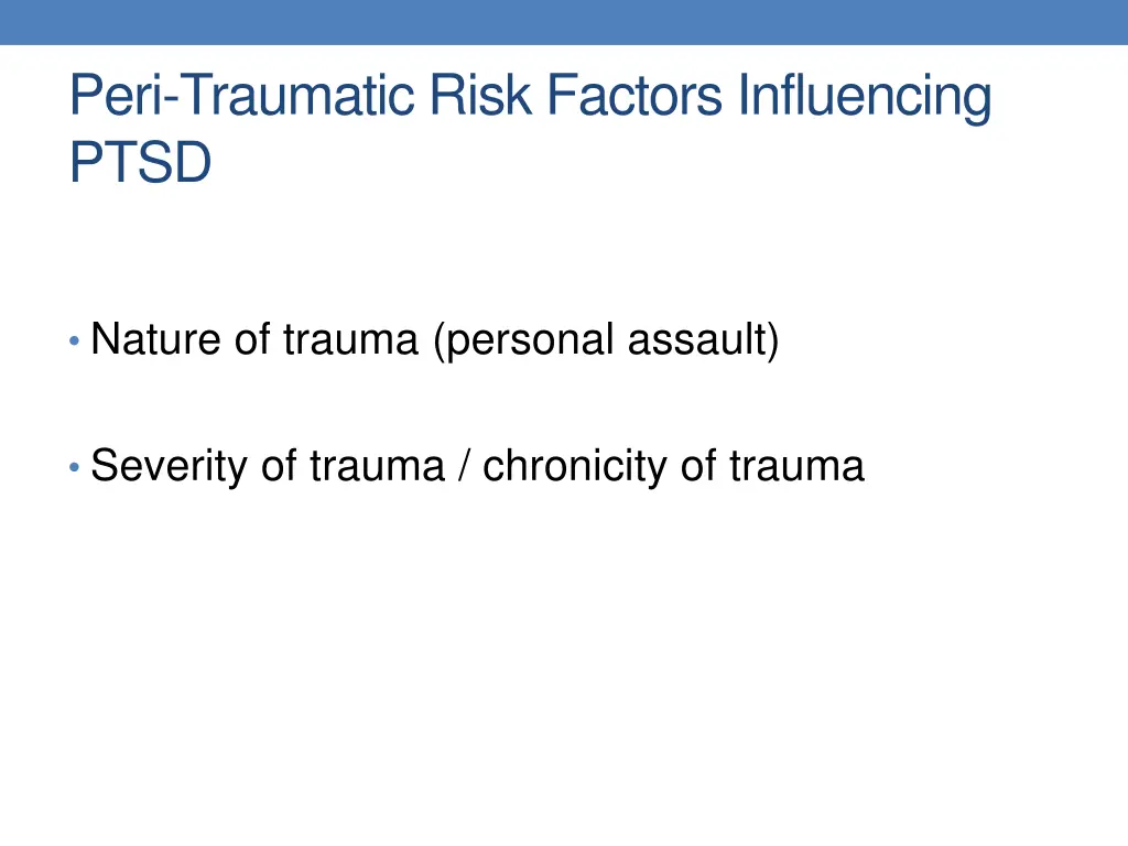 peri traumatic risk factors influencing ptsd
