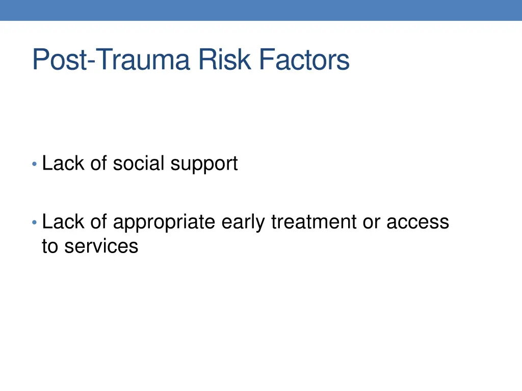 post trauma risk factors