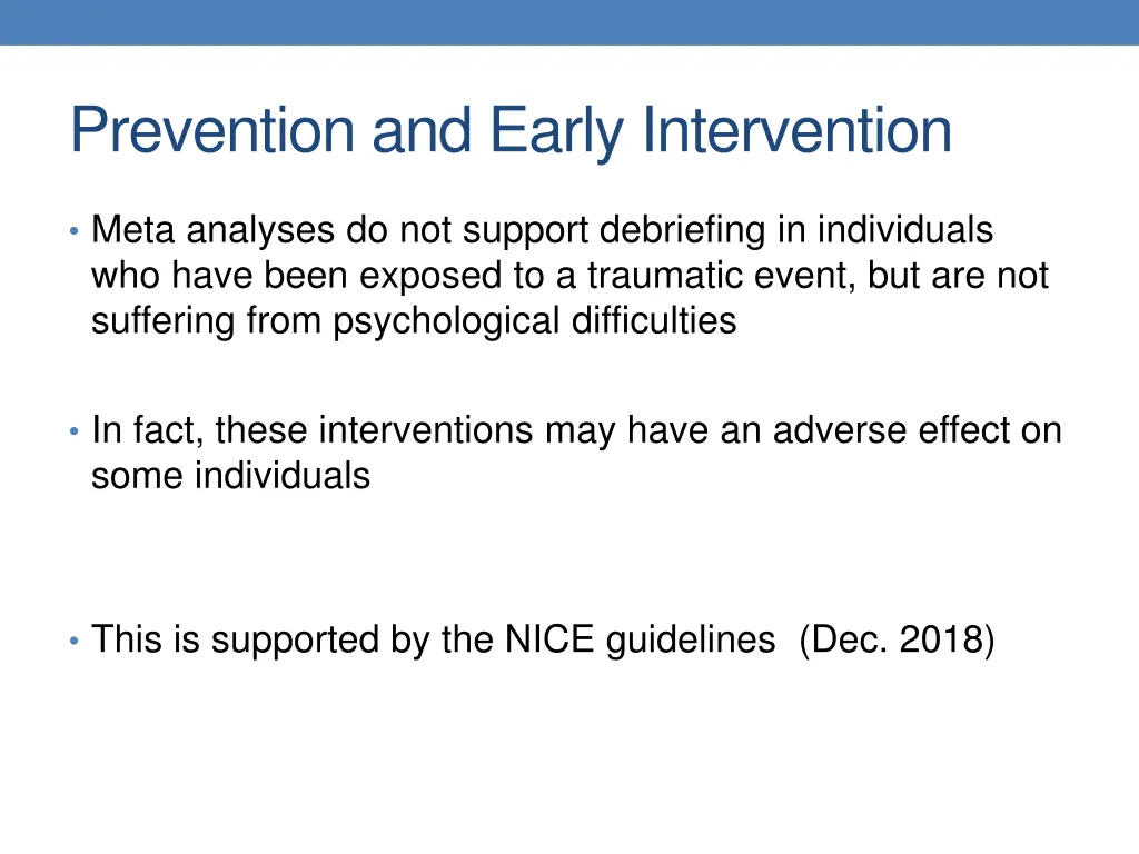 prevention and early intervention