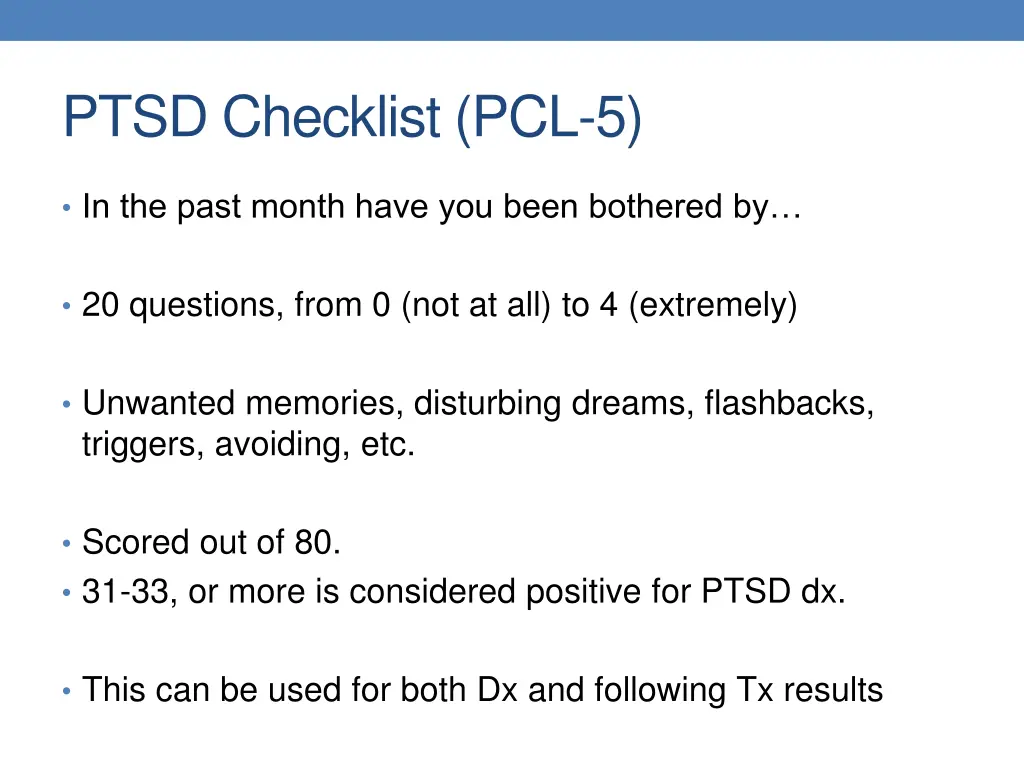 ptsd checklist pcl 5