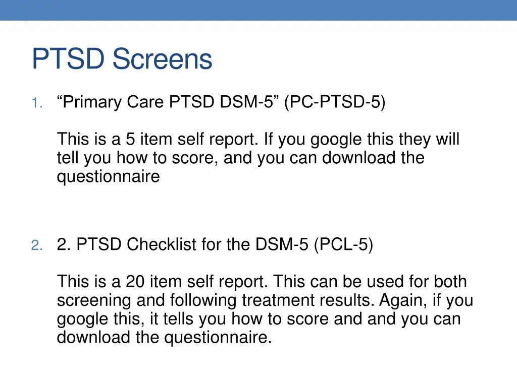 ptsd screens