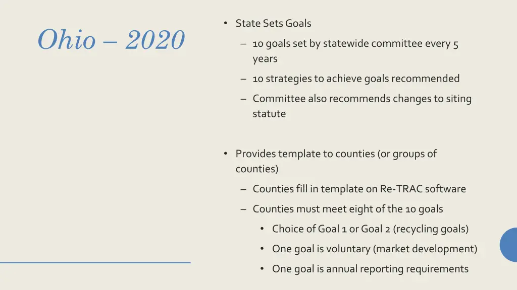 state sets goals