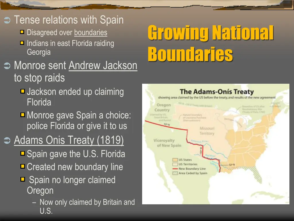 tense relations with spain disagreed over