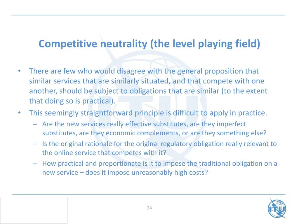 competitive neutrality the level playing field
