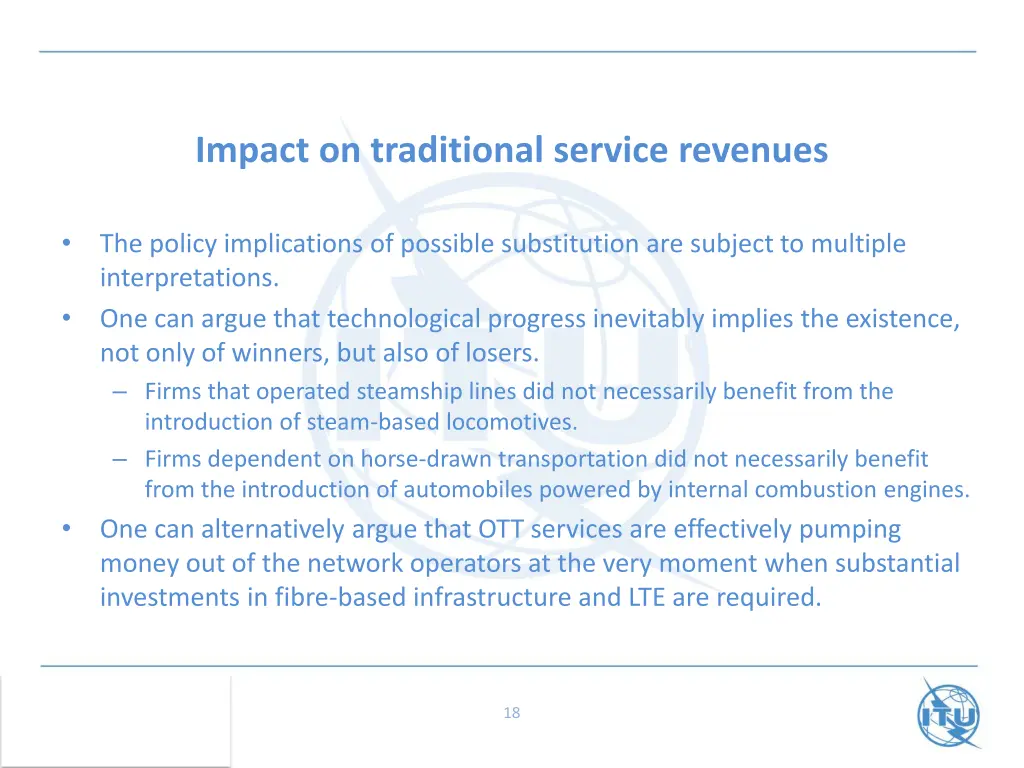 impact on traditional service revenues 1
