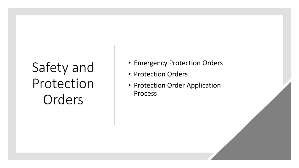 emergency protection orders protection orders