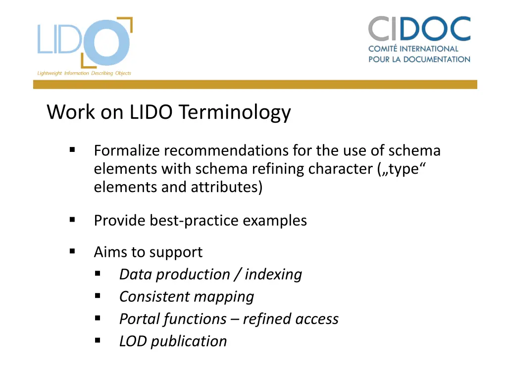 work on lido terminology