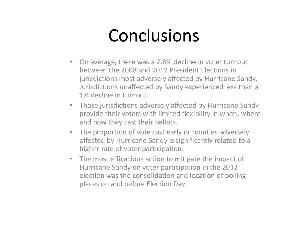 conclusions