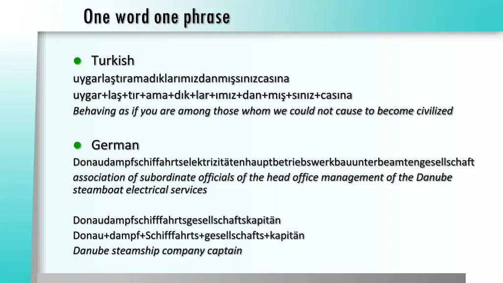 one word one phrase
