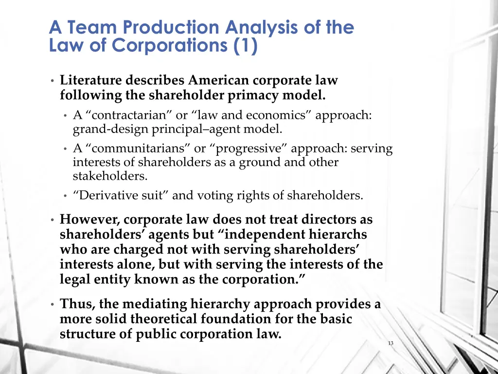 a team production analysis