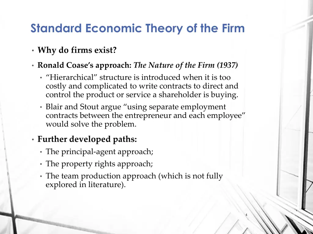 standard economic theory of the firm