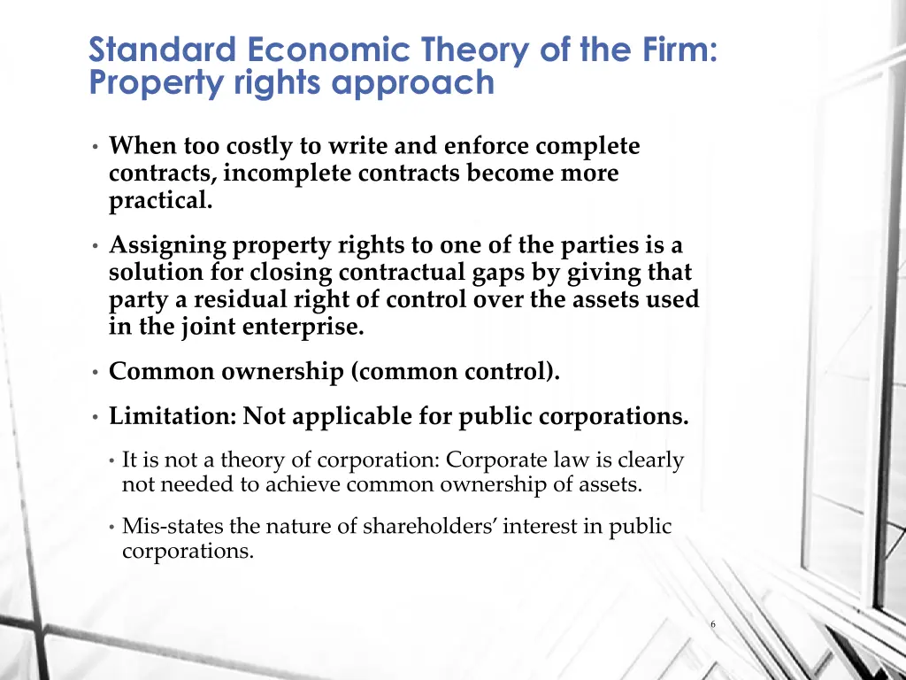 standard economic theory of the firm property