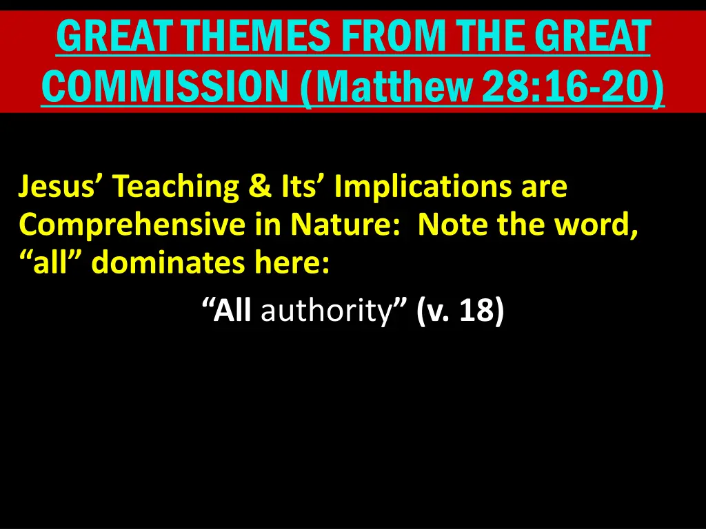 great themes from the great commission matthew 1