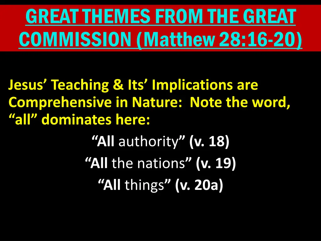 great themes from the great commission matthew 3