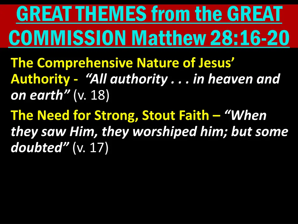 great themes from the great commission matthew 6