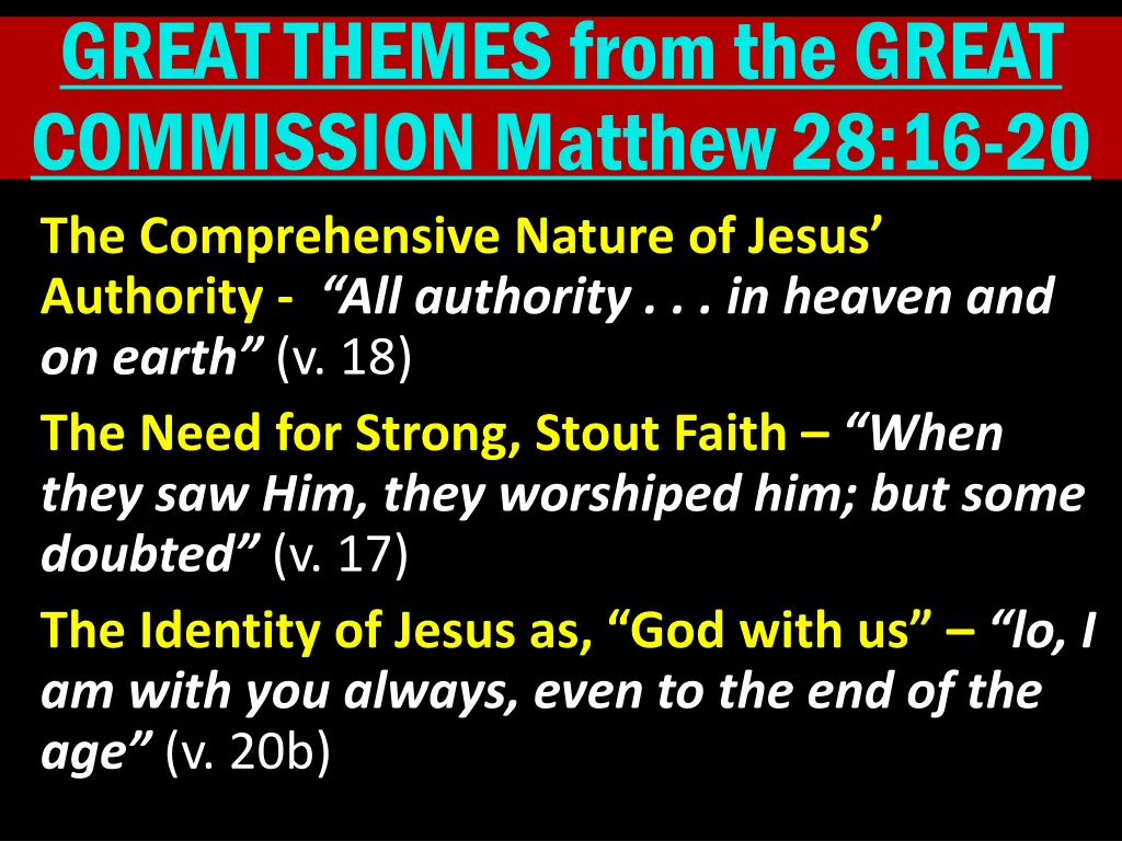 great themes from the great commission matthew 7