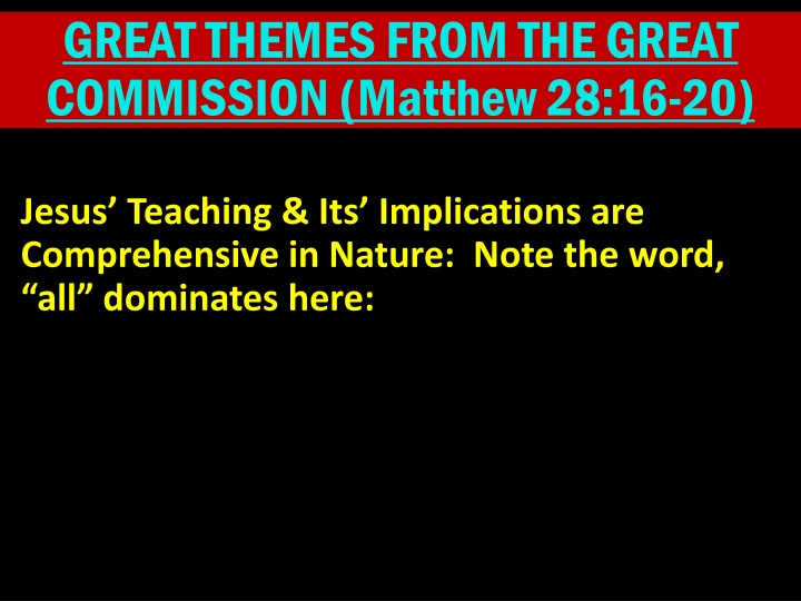 great themes from the great commission matthew