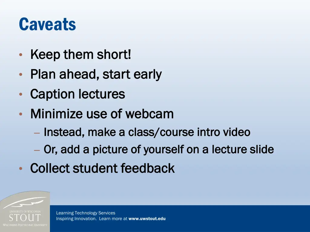 caveats