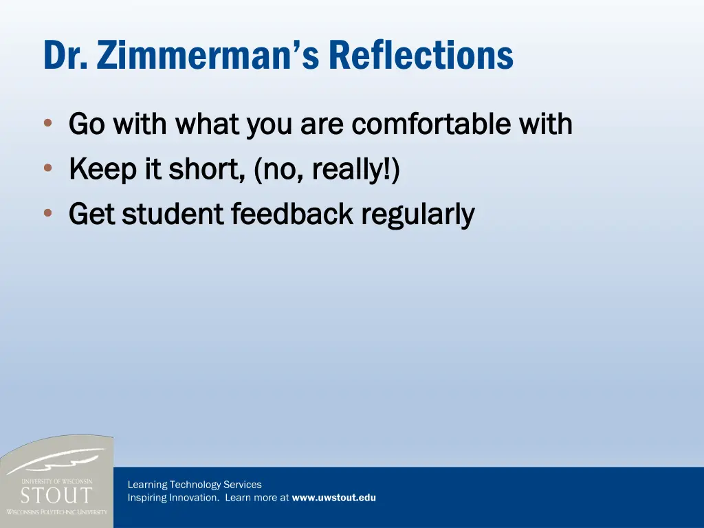 dr zimmerman s reflections