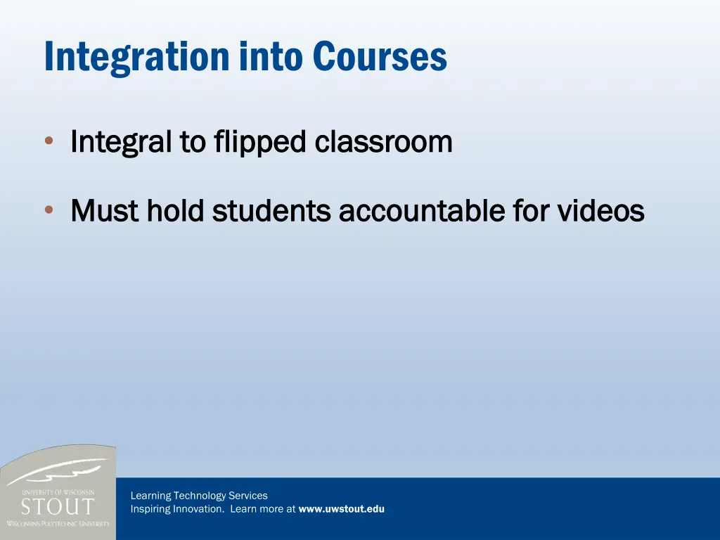 integration into courses