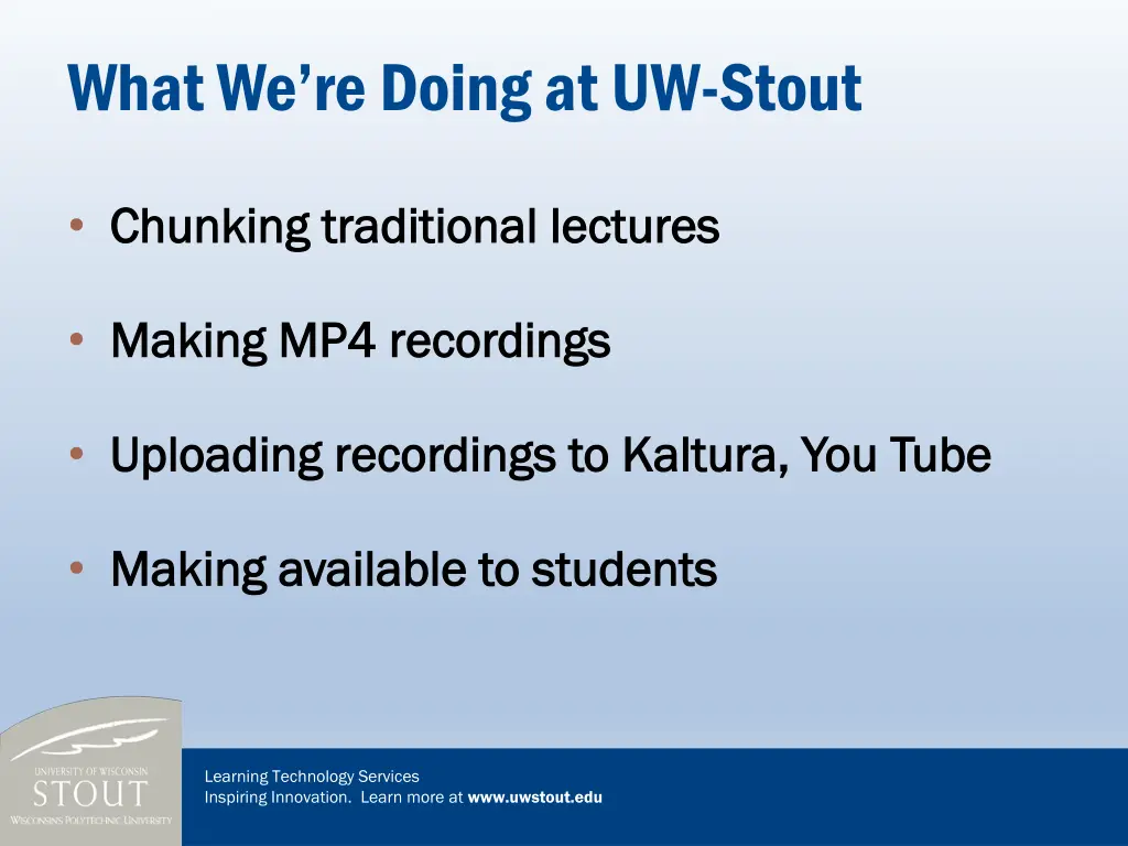what we re doing at uw stout