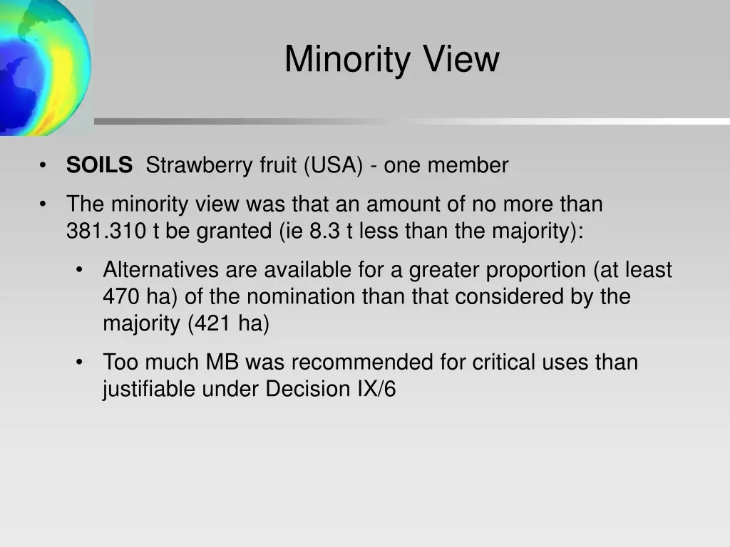 minority view