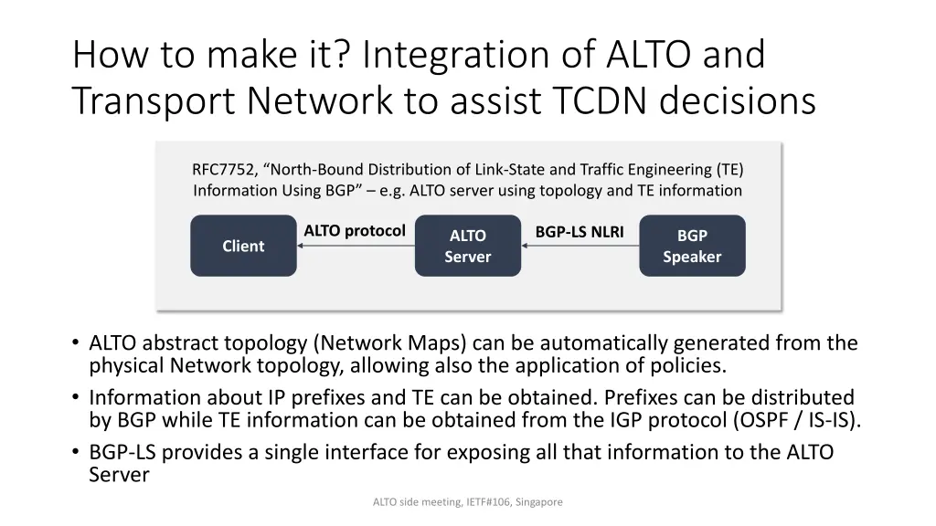 how to make it integration of alto and transport