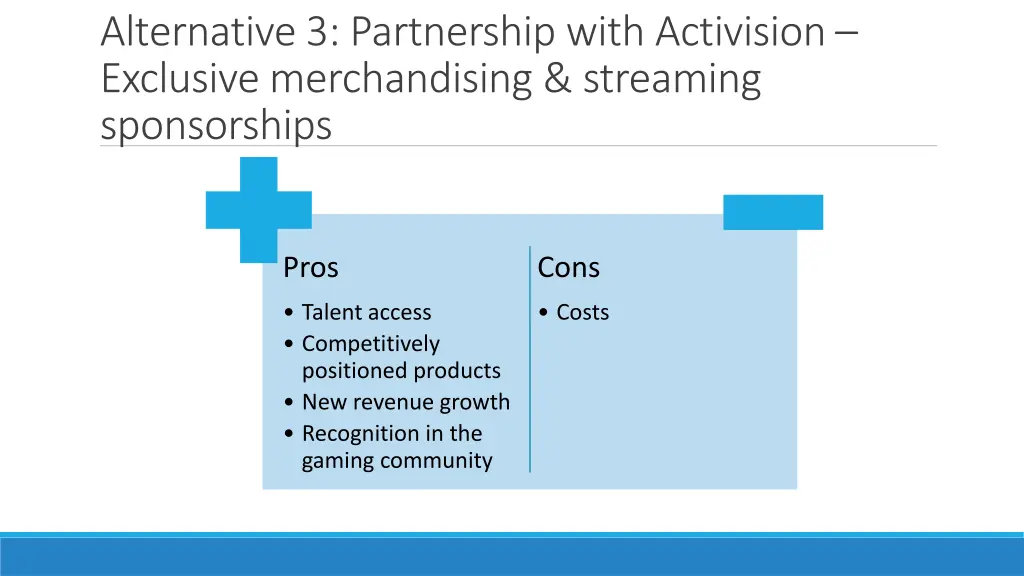 alternative 3 partnership with activision