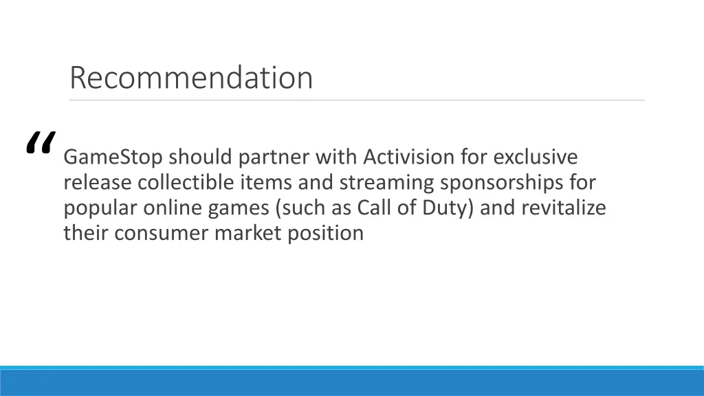 recommendation