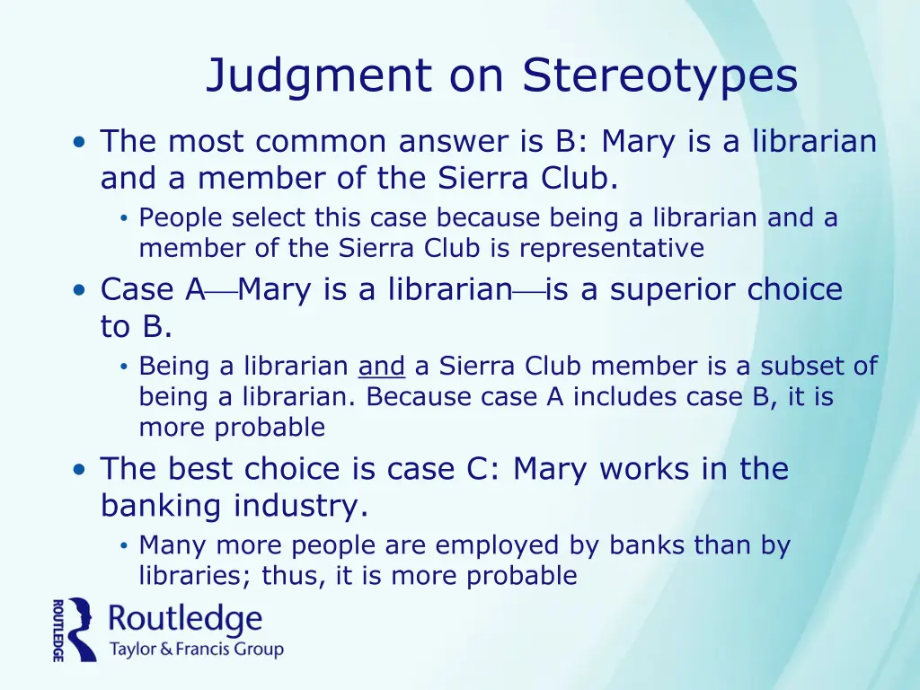 judgment on stereotypes 1