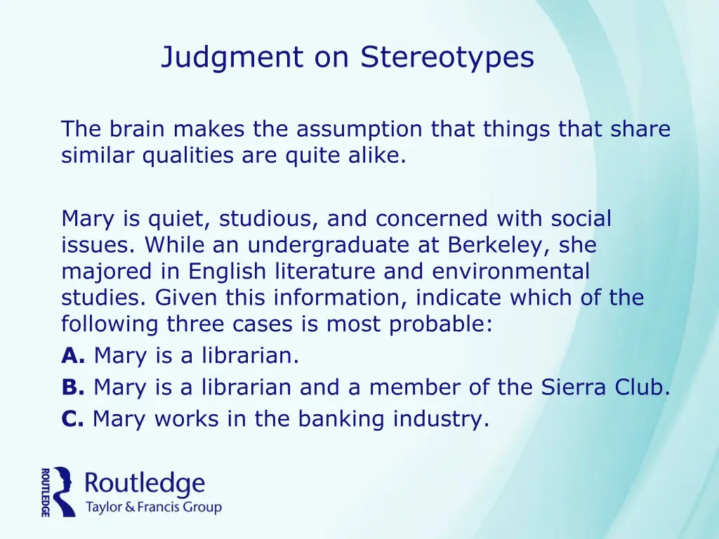 judgment on stereotypes