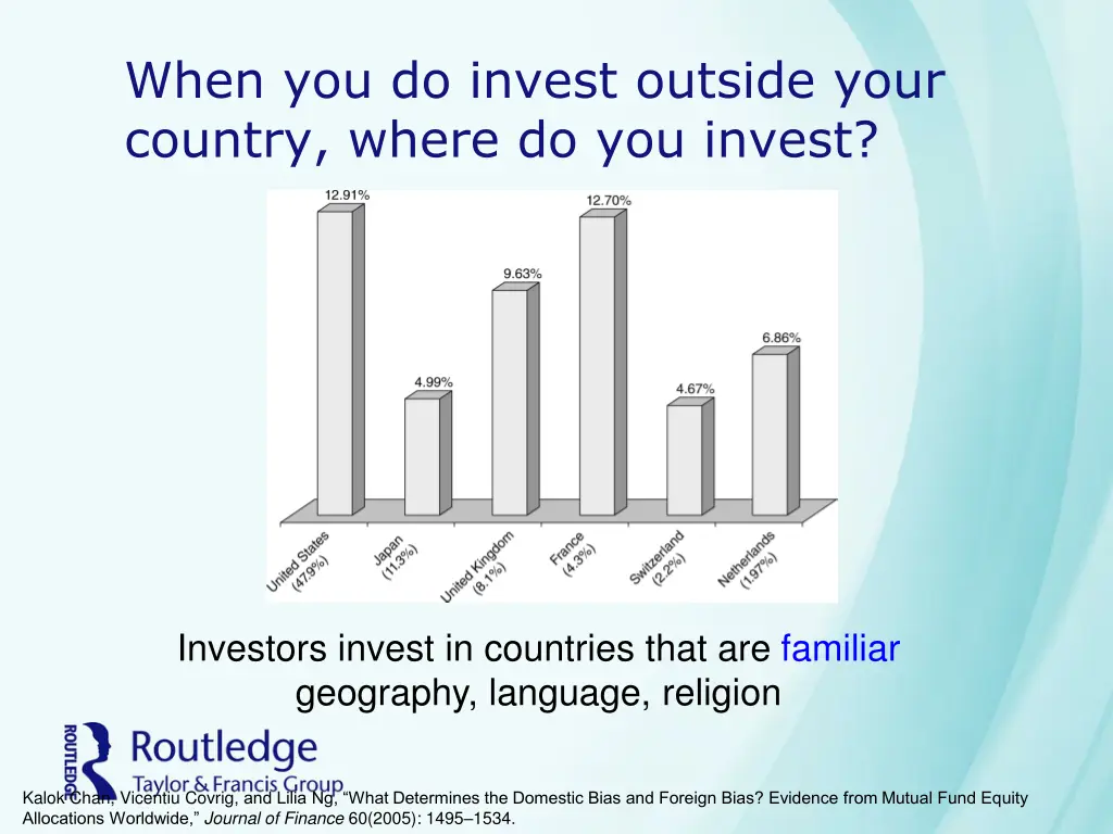 when you do invest outside your country where