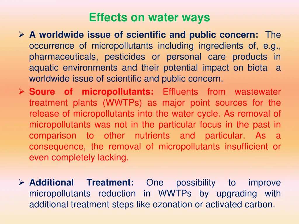 effects on water ways